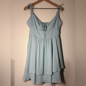 SHEIN Light Blue Milk maid string dress